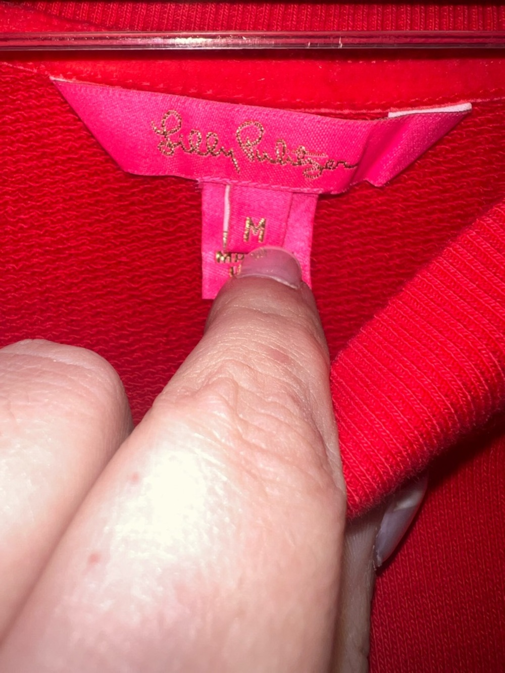 Lilly Pulitzer Cheers Pearl Beaded Crewneck Sweatshirt Red Size Medium - Picture 8 of 12